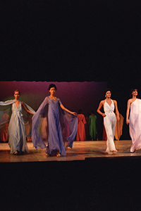 Models on the runway at Versailles in 1973