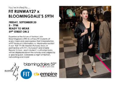 flyer for Runway27 Bloomingdale's MixMasters show