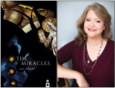 Amy Lemmon split screen with cover of her book The Miracles