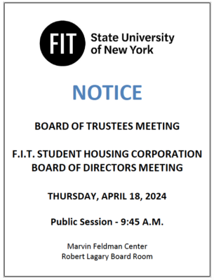 flyer for Board of Trustees meeting