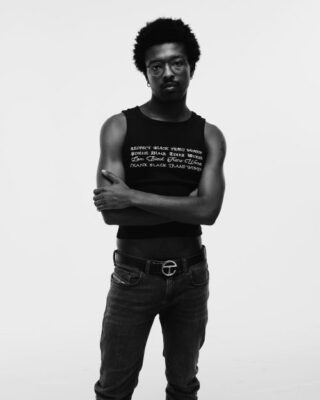 black and white photo of Myles Loftin