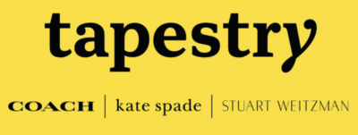 Tapestry logo with subsidiary logos: Kate Spade, Coach, Stuart Weitzman
