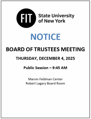 screenshot of flyer for Board of Trustees meeting with date and time
